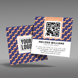 Modern Geometric Interlocking Pattern Square  Quadratische Visitenkarte