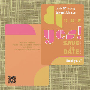 Modern Geometric ja! Burnt Orange Save the Date