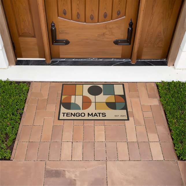 Modern geometric mid-century customizable design fußmatte (Außenbereich)