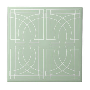 Modern Geometric Muster Sage Green Fliese