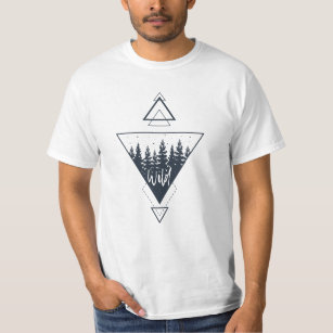 Modern Geometric Nature Forest Boho Dreiecke T-Shirt