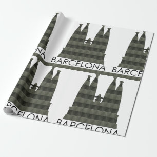 Modern Geometric Sagrada Familia Barcelona Skyline Geschenkpapier
