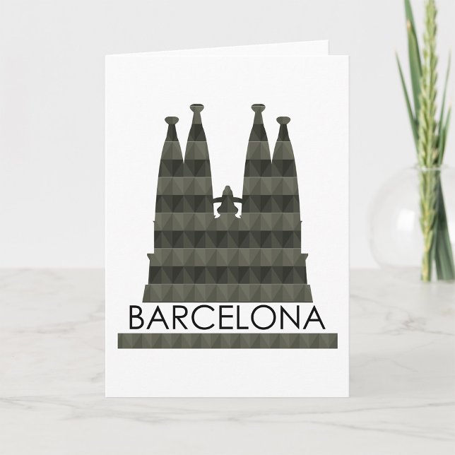 Modern Geometric Sagrada Familia Barcelona Skyline Karte (Von Creator hochgeladen)