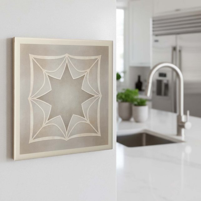 Modern Geometric Starburst Pat#28 Greige ID1192 Fliese (Von Creator hochgeladen)