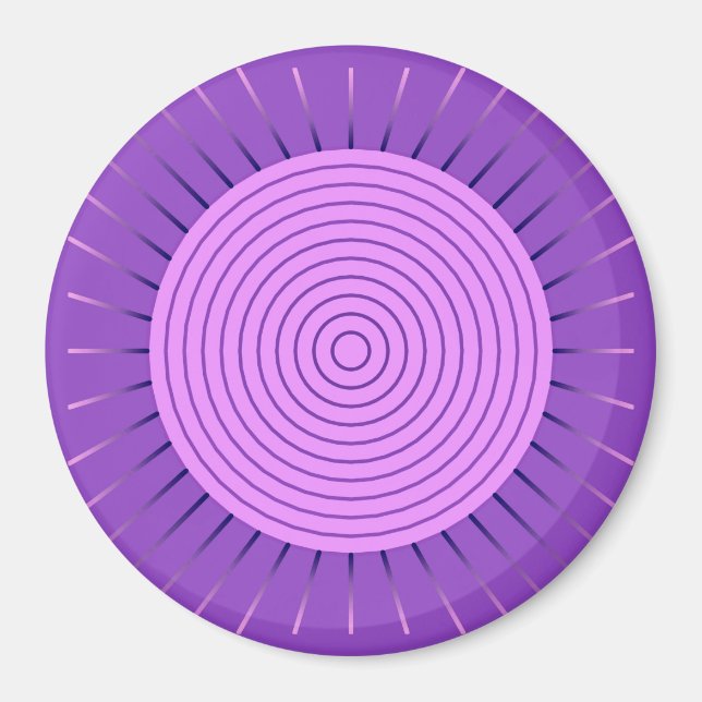 Modern Geometric Sunburst - Amethyst Lila Magnet (Vorne)