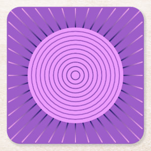 Modern Geometric Sunburst - Amethyst Lila Rechteckiger Pappuntersetzer