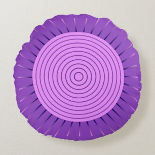 Modern Geometric Sunburst - Amethyst Lila Rundes Kissen
