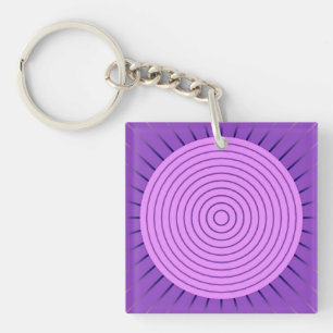 Modern Geometric Sunburst - Amethyst Lila Schlüsselanhänger