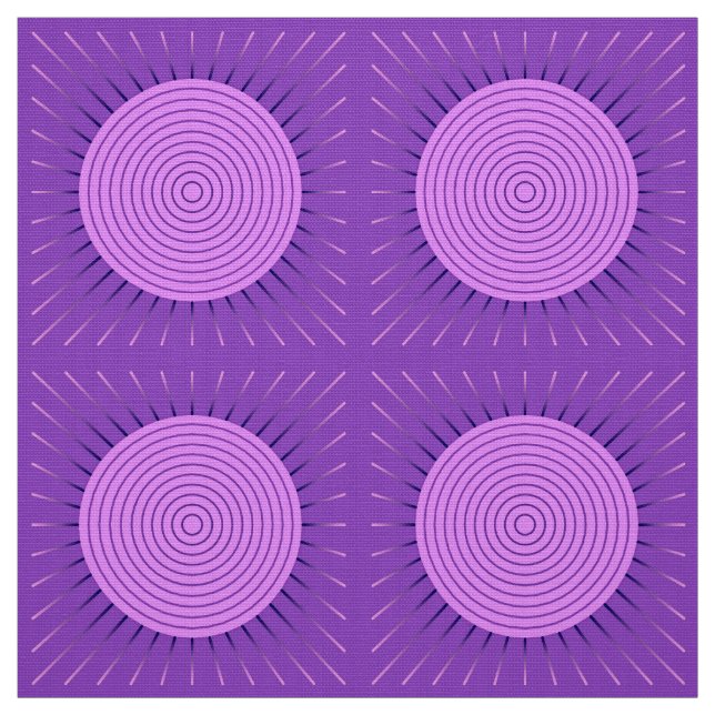 Modern Geometric Sunburst - Amethyst Lila Stoff (Muster)