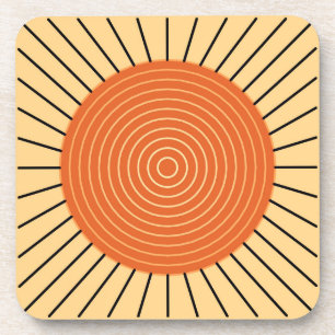 Modern Geometric Sunburst - Mandarin Orange Untersetzer