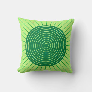 Modern Geometric Sunburst - Smaragdgrün und Limon Kissen
