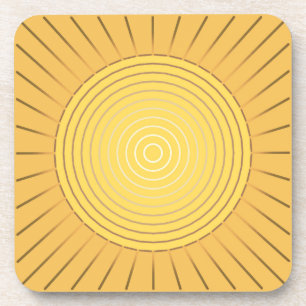 Modern geometrisch Sunburst - Mustard Gold / Gelb Getränkeuntersetzer