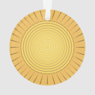 Modern geometrisch Sunburst - Mustard Gold / Gelb Ornament