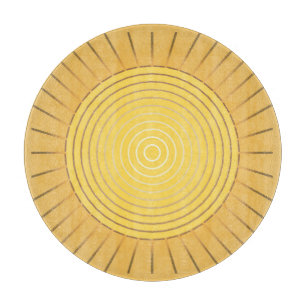 Modern geometrisch Sunburst - Mustard Gold / Gelb Schneidebrett