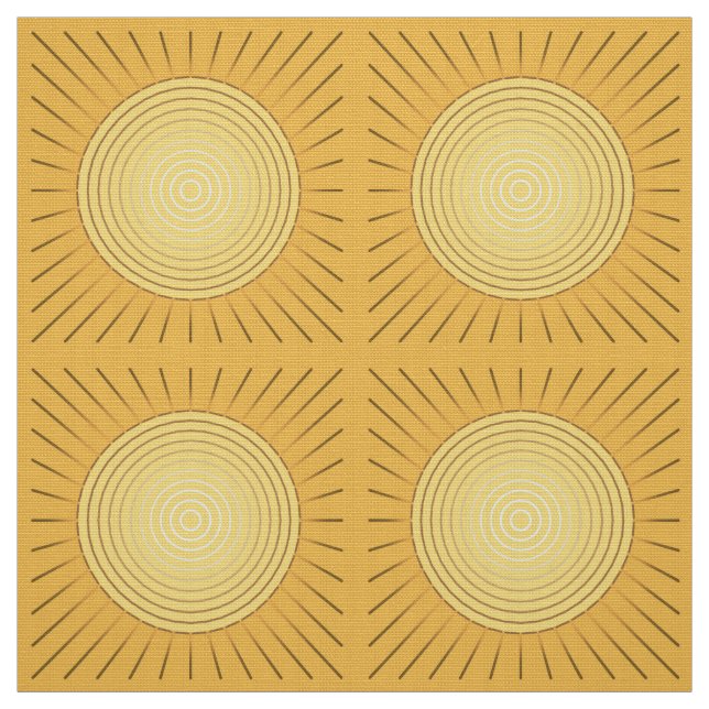 Modern geometrisch Sunburst - Mustard Gold / Gelb Stoff (Muster)