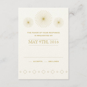 Modern Geometrische Burst Response-Karte RSVP Karte
