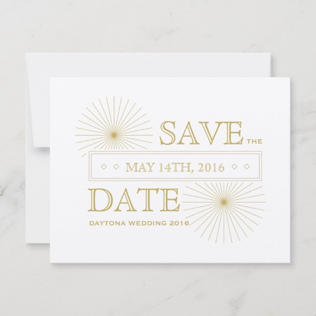 Modern geometrische Burst-Save the Date-Karte Save The Date (Vorderseite)
