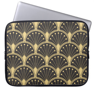 Modern geometrische, goldgedeckte Fliesen Laptopschutzhülle