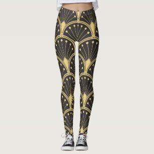Modern geometrische, goldgedeckte Fliesen Leggings