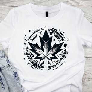 Modern geometrisches Ahornleaf T-Shirt