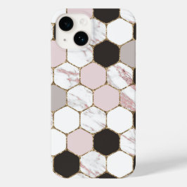 Modern geometrisches Marble Hexagon-Muster Case-Mate iPhone 14 Hülle