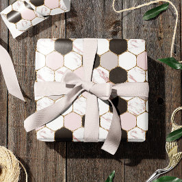 Modern geometrisches Marble Hexagon-Muster Geschenkpapier