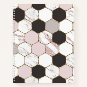 Modern geometrisches Marble Hexagon-Muster Notizbuch