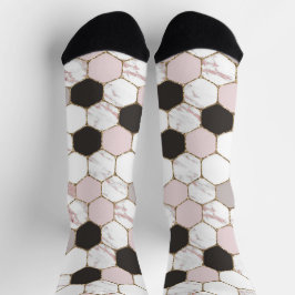 Modern geometrisches Marble Hexagon-Muster Socken