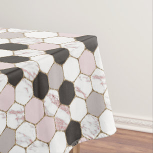 Modern geometrisches Marble Hexagon-Muster Tischdecke