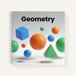 Modern Geometry Colorful 3D Shapes Teacher Student Notizbuch
