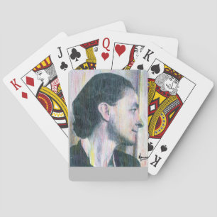Modern Georgia O'keeffe Illustration Schwarz und G Spielkarten