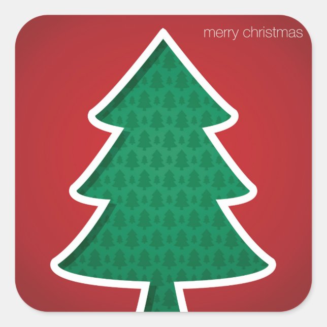 Modern geschnittener Baum Quadratischer Aufkleber (Vorderseite)