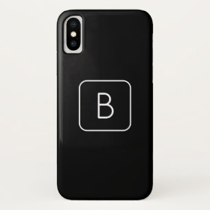 Modern gestaltetes Anfangsmonogramm Weiß & Schwa Case-Mate iPhone Hülle