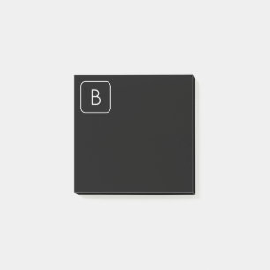 Modern gestaltetes Anfangsmonogramm   Weiß & Schwa Post-it Klebezettel