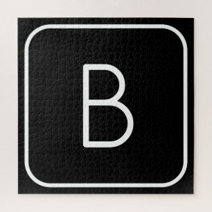 Modern gestaltetes Anfangsmonogramm   Weiß & Schwa Puzzle