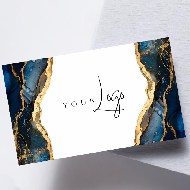Modern gestaltetes Blue Agate-Logo Visitenkarte (Von Creator hochgeladen)