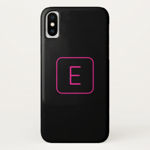 Modern gestaltetes Initial-Monogramm Rosa & Schw Case-Mate iPhone Hülle