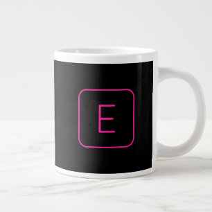 Modern gestaltetes Initial-Monogramm Rosa & Schw Jumbo-Tasse
