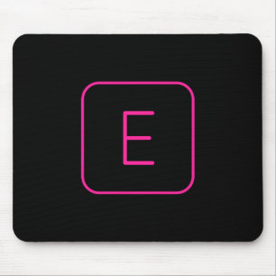Modern gestaltetes Initial-Monogramm Rosa & Schw Mousepad