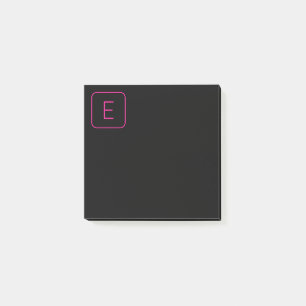 Modern gestaltetes Initial-Monogramm Rosa & Schw Post-it Klebezettel