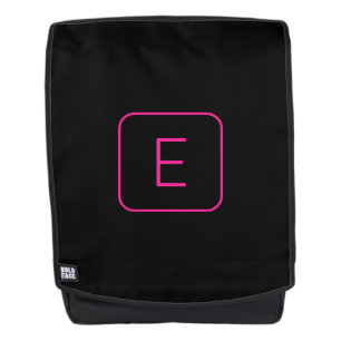 Modern gestaltetes Initial-Monogramm Rosa & Schw Rucksack