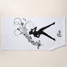 Modern Gestochen Dancer Personal Strandtuch