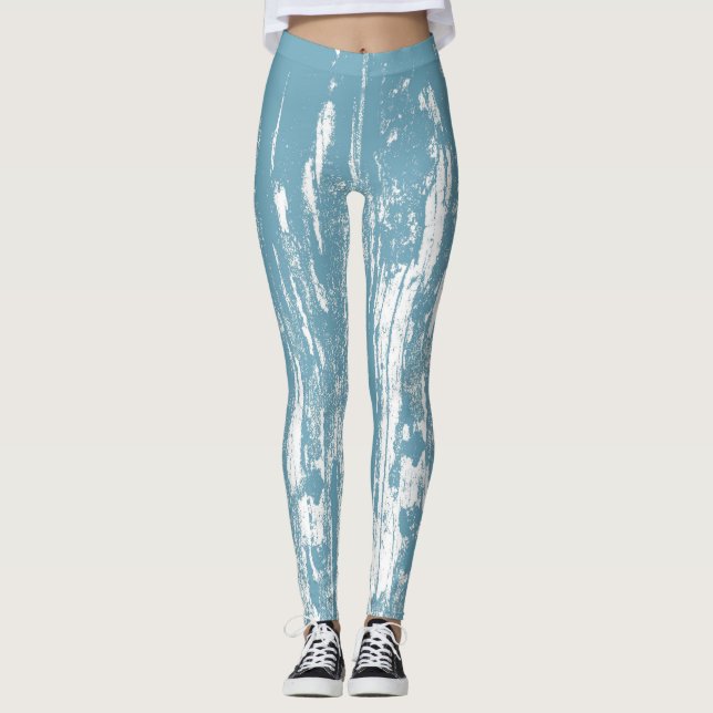 modern, gestört, Abstrakt, blau Cool Leggings (Vorderseite)