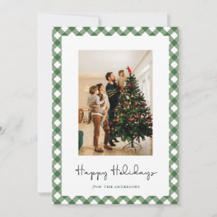 Modern gestreifte Weihnachtsfamilien-Fotokarten Feiertagskarte