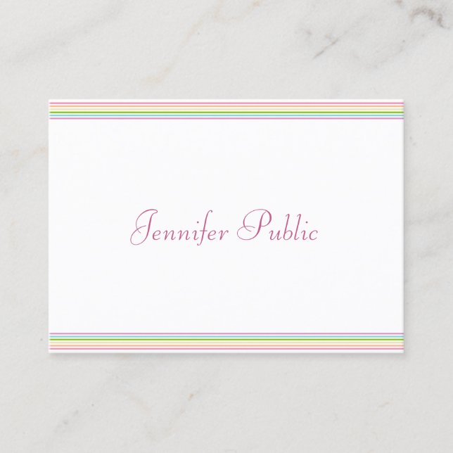 Modern gestrichene Vorlage Modernes Skript Visitenkarte (Vorderseite)