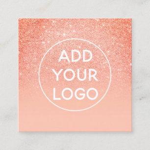 Modern gestrichener Glitzer Orange Orange Quadratische Visitenkarte