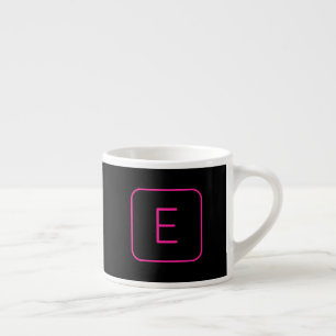 Modern gestyltes Anfangsmonogramm   Rosa und Schwa Espressotasse