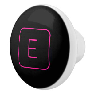 Modern gestyltes Anfangsmonogramm Rosa und Schwa Keramikknauf
