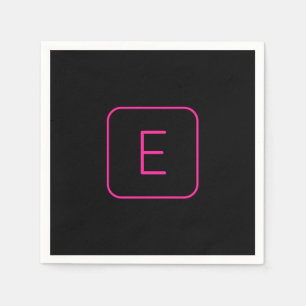 Modern gestyltes Anfangsmonogramm Rosa und Schwa Serviette