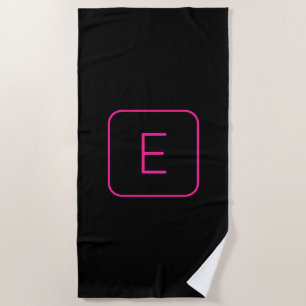 Modern gestyltes Anfangsmonogramm Rosa und Schwa Strandtuch